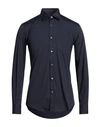 Pal Zileri Man Shirt Midnight Blue Size 15 ¾ Cotton, Polyamide, Elastane