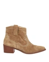 ISLO ISABELLA LORUSSO ISLO ISABELLA LORUSSO WOMAN ANKLE BOOTS SAND SIZE 8 LEATHER