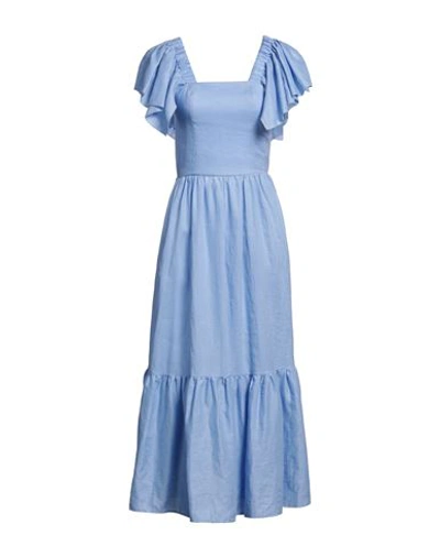Actualee Woman Long Dress Light Blue Size 6 Linen