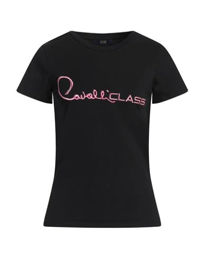Cavalli Class Woman T-shirt Black Size Xxl Cotton, Elastane