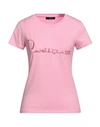 Cavalli Class Woman T-shirt Pink Size S Cotton, Elastane