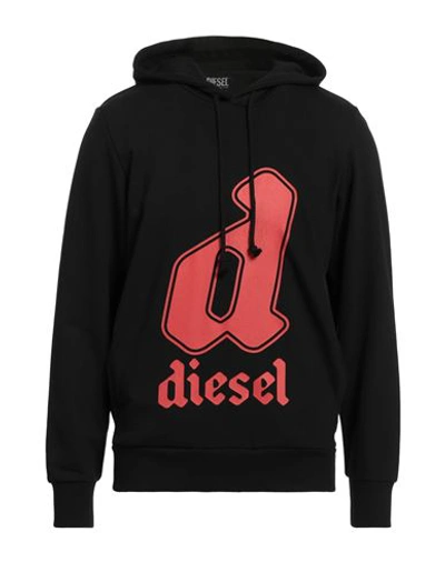 Diesel Man Sweatshirt Black Size 3xl Cotton, Polyester, Elastane