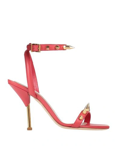 Alexander Mcqueen Woman Sandals Red Size 10.5 Calfskin