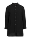 CAMICETTASNOB CAMICETTASNOB WOMAN SHIRT BLACK SIZE 12 VISCOSE, LINEN