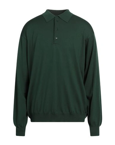 Drumohr Man Sweater Dark Green Size 34 Merino Wool