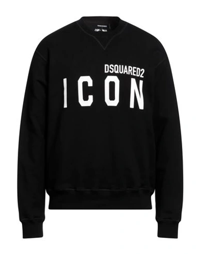 DSQUARED2 DSQUARED2 MAN SWEATSHIRT BLACK SIZE XS COTTON, ELASTANE