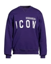 Dsquared2 Man Sweatshirt Purple Size L Cotton
