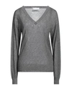 Brand Unique Woman Sweater Charcoal Size 3 Viscose, Polyamide, Polyester In Grey