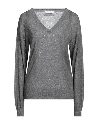 Brand Unique Woman Sweater Steel Grey Size 3 Viscose, Polyamide, Polyester