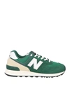 NEW BALANCE NEW BALANCE MAN SNEAKERS GREEN SIZE 8.5 SOFT LEATHER, TEXTILE FIBERS