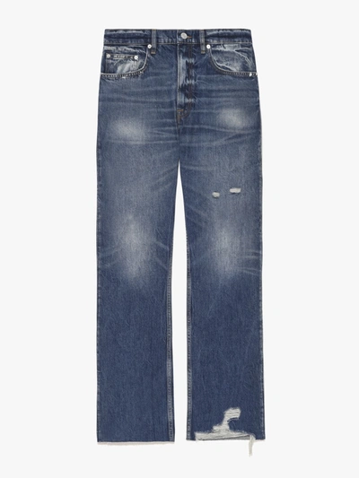 Frame The Boxy Jeans Chew Hem In Blue
