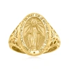 ROSS-SIMONS ITALIAN 14KT YELLOW GOLD MIRACULOUS MEDAL SIGNET RING