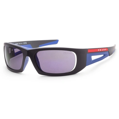 Prada Men's Ps-02ys-16g05u Linea Rossa 59mm Matte Black/blue Sunglasses