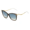 Jimmy Choo Steff Glitter Rectangular Sunglasses In Black