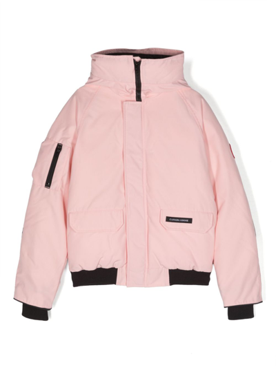 Canada Goose Kids' Girls Pink Down Padded Chilliwack Bomber Jacket