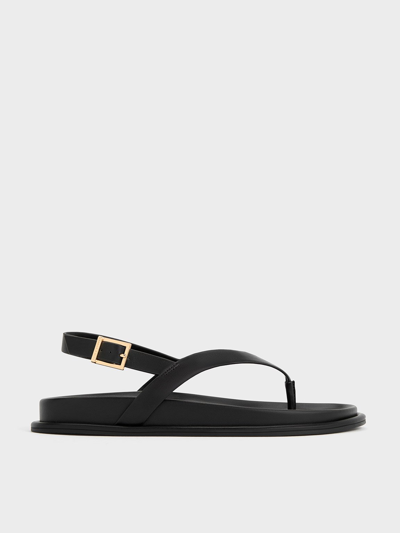 Charles & Keith V-strap Thong Sandals In Black