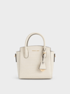 CHARLES & KEITH CROC-EFFECT TRAPEZE TOTE BAG