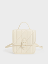 CHARLES & KEITH LIN QUILTED BELTED BACKPACK