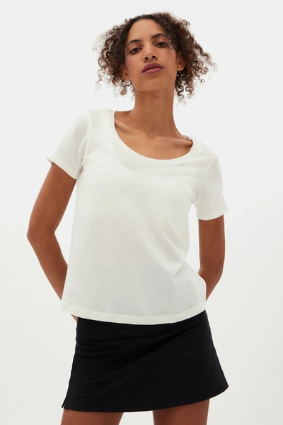 Girlfriend Collective Ivory Recycled Cotton Scoop Tee