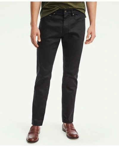 Brooks Brothers Straight Fit Denim Jeans In Black