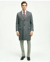 Brooks Brothers Wool Blend Double-faced Glen Plaid Overcoat In Grey