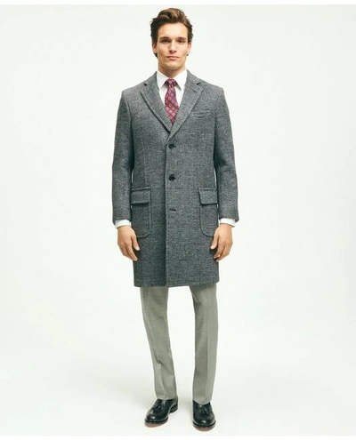 Brooks Brothers Wool Blend Double-faced Glen Plaid Overcoat | Grey | Size Large
