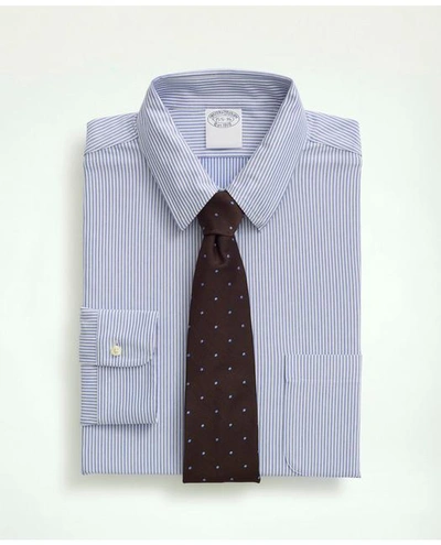 Brooks Brothers Japanese Knit Striped Dress Shirt In Dark Blue