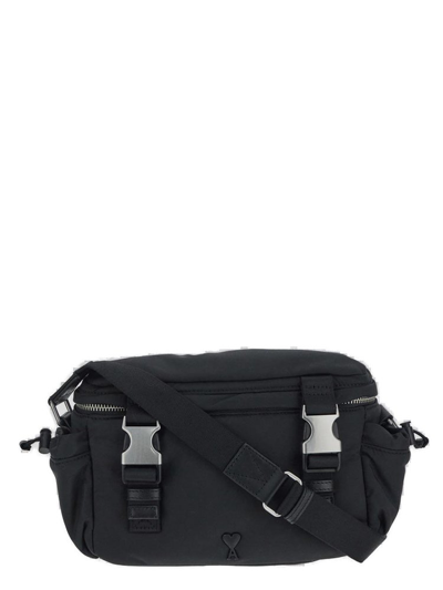 Ami Alexandre Mattiussi Ami Paris Logo Plaque Shoulder Bag In Black/001