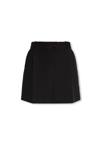 Fendi Straight Mini Skirt In Noir