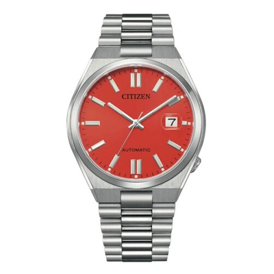 Pre-owned Citizen Nj0158-89w Sapphire Automatic Blazing Red Dial Men's Watch