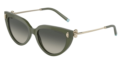 Pre-owned Tiffany & Co Tiffany Tf 4195 Opal Green/grey Shaded (8358/11) Sunglasses