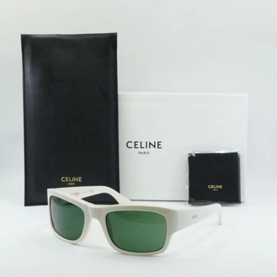 Pre-owned Celine Authentic  Cl40079i 25n Ivory/green 56-20-125
