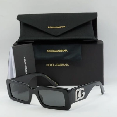 Pre-owned Dolce & Gabbana Authentic Dolce&gabbana Dg4447b 335587 Shiny Black/dark Gray 53-20-140