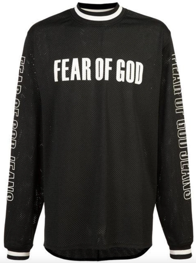 Pre-owned Fear Of God $695+  Long Sleeve Jersey Fifth Collection Shirt M L In Black