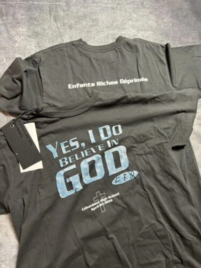 Pre-owned Enfants Riches Deprimes “i Believe In God” Columbine T-shirt In Black