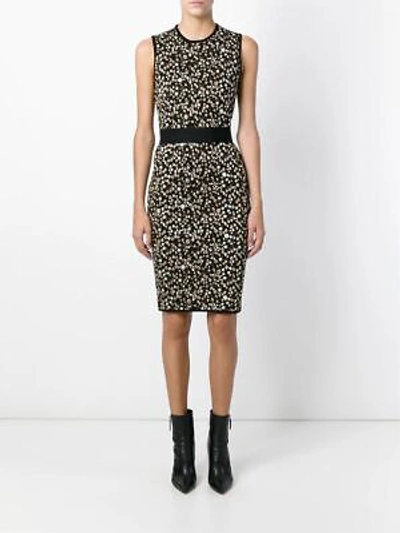Pre-owned Givenchy 2160$ Sleeveless Dress In Baby's Breath Pattern Jacquard Knit In Black