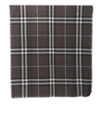 Burberry Checked Frayed In Multi