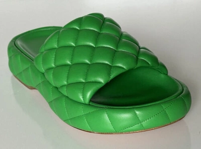 Pre-owned Bottega Veneta $1450  Green Quilted Leather Padded Sandals 8 Us 708885 It