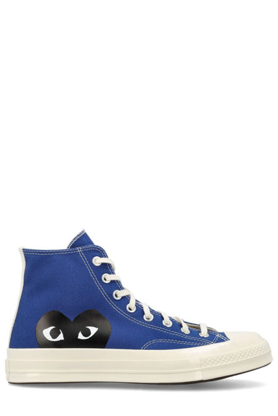 Comme Des Garçons Play Cdg Play X Converse Unisex Chuck Taylor All Star Peek-a-boo High-top Trainers In Blue