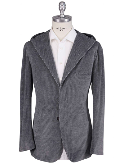 Pre-owned Kiton Knt Suit Velvet Cotton 40 Us 50 Eu R8 Ts106 In Gray