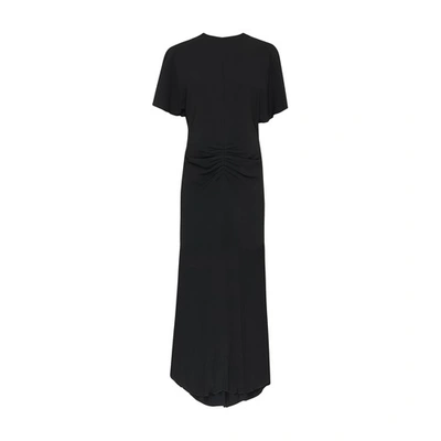 Victoria Beckham Midi Dress With A Gathered Waist In Black