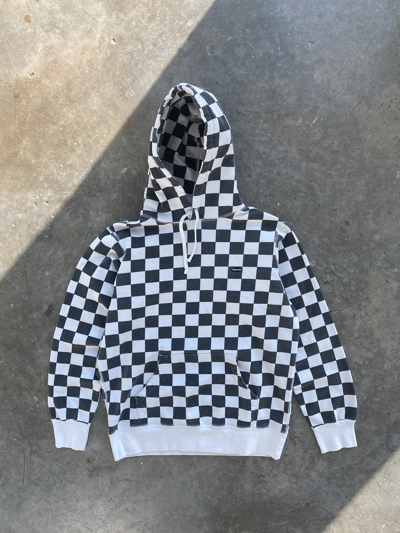 Pre-owned Supreme Checkered Mini Box Logo Hoodie Black White Medium