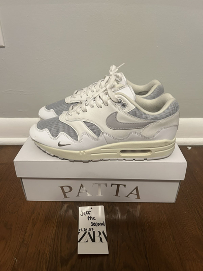 Pre-owned Nike X Patta Air Max 1 Waves White Shoes
