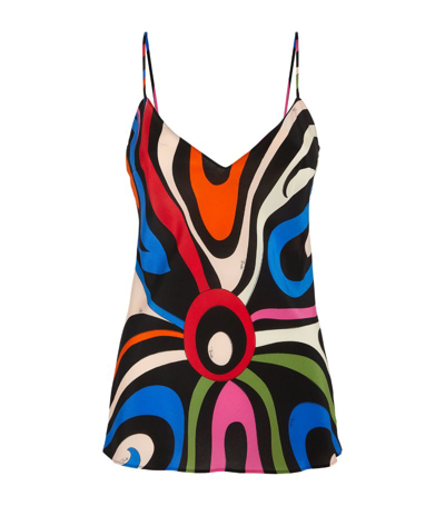 Emilio Pucci Pucci Silk Marmo Print Tank Top In Multi