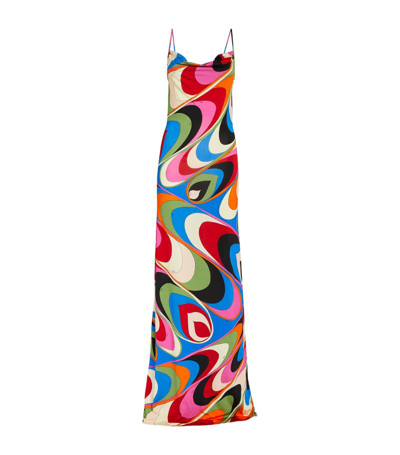 Emilio Pucci Pucci Onde Print Maxi Dress In Multi