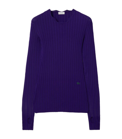 Burberry Equestrian Knight Ribbed-knit Top In Purple