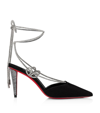 CHRISTIAN LOUBOUTIN ASTRID SUEDE STRASS SANDALS 85