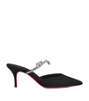 CHRISTIAN LOUBOUTIN PLANET QUEEN SATIN MULES 70