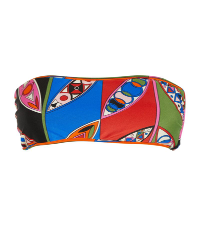 Emilio Pucci Pucci Geometric Print Bandeau Bikini Top In Multi