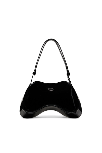 Diesel Play-glossy Shoulder Bag In Nero